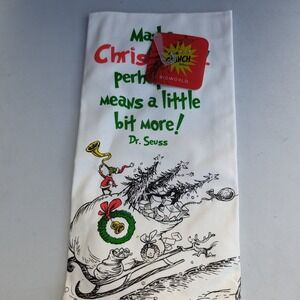 Dr. Seuss The Grinch Kitchen‎ Dish Towel "Maybe Christmas Means More"